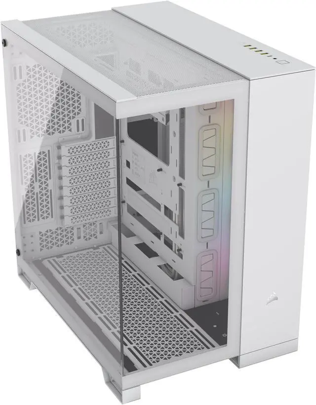 Alt view image 14 of 18 - CORSAIR iCUE LINK 6500X RGB Mid-Tower Dual Chamber PC Case – White – Two Tempered Glass Panels – 3x  RX120 RGB Fans Included