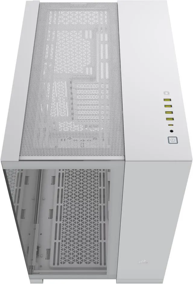 Alt view image 16 of 18 - CORSAIR iCUE LINK 6500X RGB Mid-Tower Dual Chamber PC Case – White – Two Tempered Glass Panels – 3x  RX120 RGB Fans Included