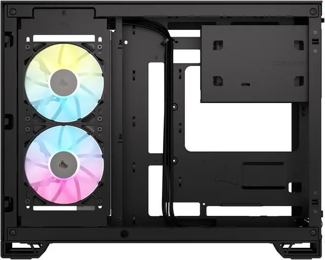 Alt view image 7 of 20 - CORSAIR iCUE LINK 2500X RGB Micro ATX Dual Chamber PC Case – Two Tempered Glass Panels – 2x RX120 RGB  Fans Included – Highly Customizable