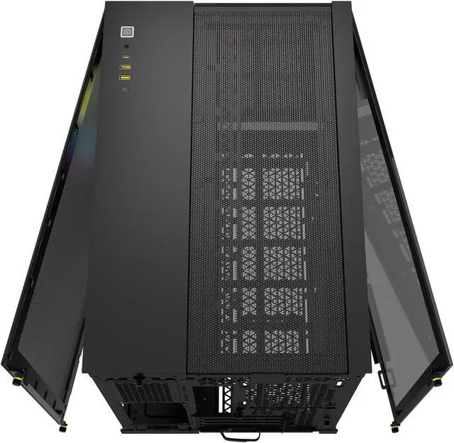 Alt view image 12 of 20 - CORSAIR iCUE LINK 2500X RGB Micro ATX Dual Chamber PC Case – Two Tempered Glass Panels – 2x RX120 RGB  Fans Included – Highly Customizable