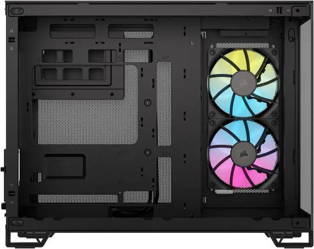 Alt view image 4 of 20 - CORSAIR iCUE LINK 2500X RGB Micro ATX Dual Chamber PC Case – Two Tempered Glass Panels – 2x RX120 RGB  Fans Included – Highly Customizable