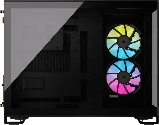Alt view image 3 of 20 - CORSAIR iCUE LINK 2500X RGB Micro ATX Dual Chamber PC Case – Two Tempered Glass Panels – 2x RX120 RGB  Fans Included – Highly Customizable