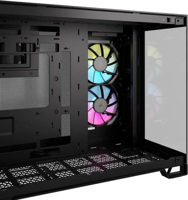 Alt view image 5 of 20 - CORSAIR iCUE LINK 2500X RGB Micro ATX Dual Chamber PC Case – Two Tempered Glass Panels – 2x RX120 RGB  Fans Included – Highly Customizable