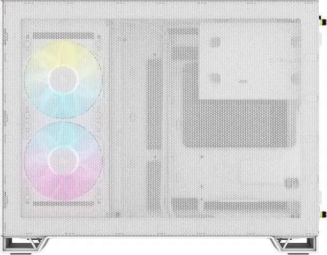 Alt view image 4 of 19 - CORSAIR iCUE LINK 2500X RGB Micro ATX Dual Chamber PC Case – White – Two Tempered Glass Panels – 2x  RX120 RGB Fans Included – Highly Customizable