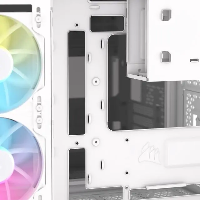 Alt view image 9 of 19 - CORSAIR iCUE LINK 2500X RGB Micro ATX Dual Chamber PC Case – White – Two Tempered Glass Panels – 2x  RX120 RGB Fans Included – Highly Customizable