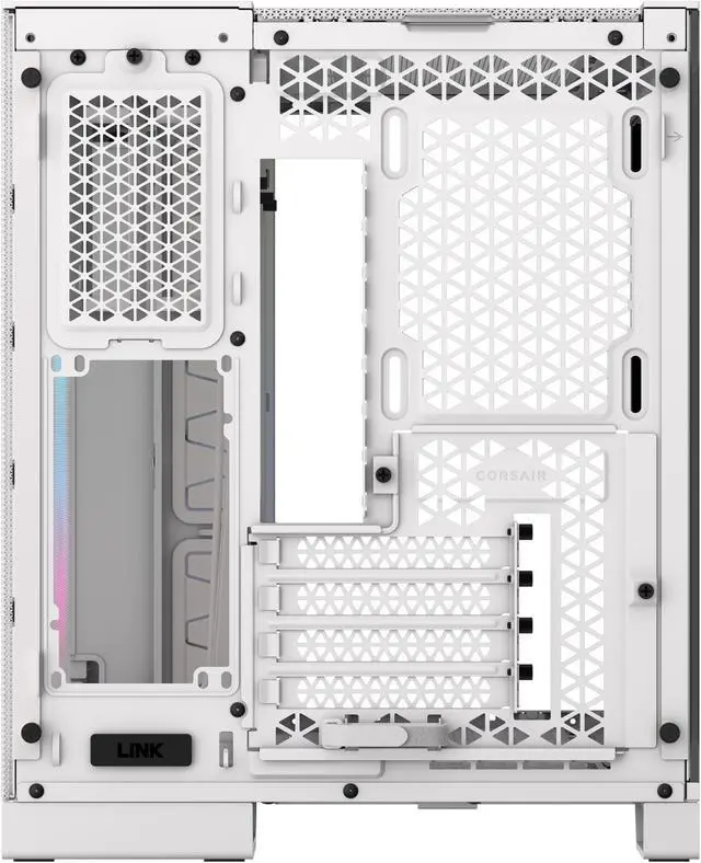 Alt view image 11 of 19 - CORSAIR iCUE LINK 2500X RGB Micro ATX Dual Chamber PC Case – White – Two Tempered Glass Panels – 2x  RX120 RGB Fans Included – Highly Customizable