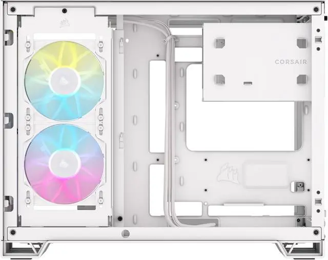 Alt view image 8 of 19 - CORSAIR iCUE LINK 2500X RGB Micro ATX Dual Chamber PC Case – White – Two Tempered Glass Panels – 2x  RX120 RGB Fans Included – Highly Customizable