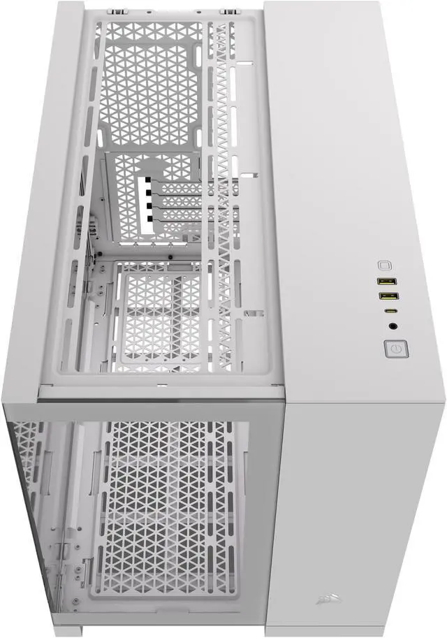 Alt view image 15 of 19 - CORSAIR iCUE LINK 2500X RGB Micro ATX Dual Chamber PC Case – White – Two Tempered Glass Panels – 2x  RX120 RGB Fans Included – Highly Customizable