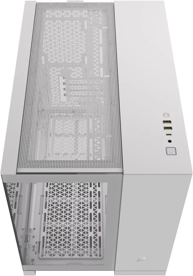 Alt view image 16 of 19 - CORSAIR iCUE LINK 2500X RGB Micro ATX Dual Chamber PC Case – White – Two Tempered Glass Panels – 2x  RX120 RGB Fans Included – Highly Customizable