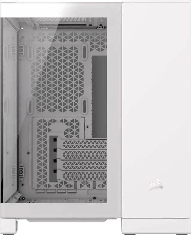 Alt view image 18 of 19 - CORSAIR iCUE LINK 2500X RGB Micro ATX Dual Chamber PC Case – White – Two Tempered Glass Panels – 2x  RX120 RGB Fans Included – Highly Customizable