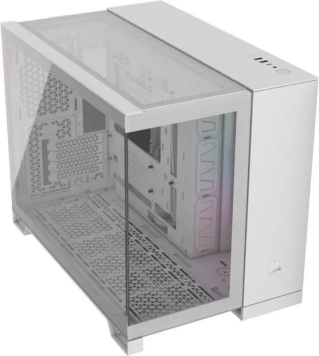 Alt view image 19 of 19 - CORSAIR iCUE LINK 2500X RGB Micro ATX Dual Chamber PC Case – White – Two Tempered Glass Panels – 2x  RX120 RGB Fans Included – Highly Customizable