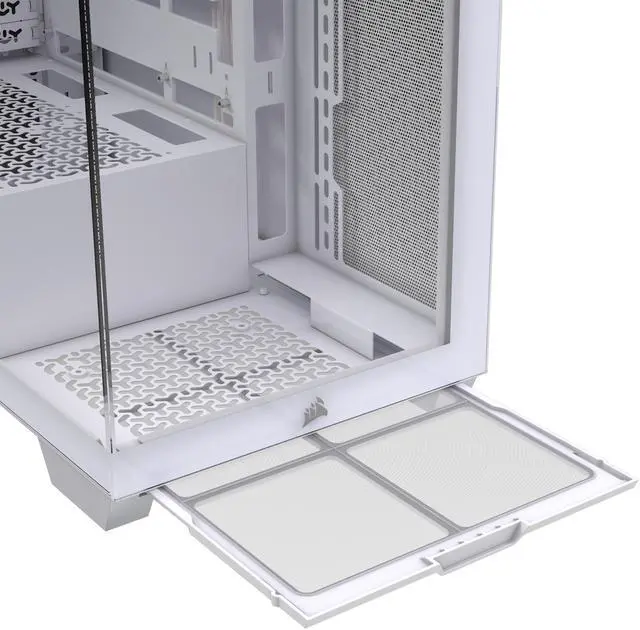 Alt view image 16 of 20 - CORSAIR 3500X Tempered Glass Mid-Tower PC Case, White – No Fans Included - Reverse Connection Motherboard Compatible – Fits up to 10x 120mm Fans – Up to 2x 360mm Radiators
