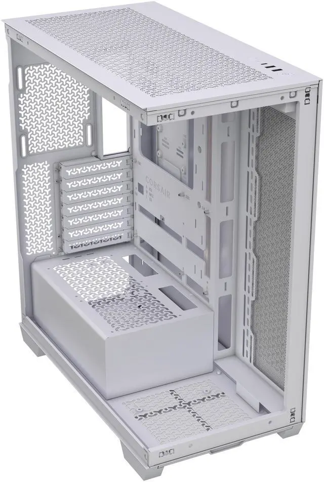 Alt view image 20 of 20 - CORSAIR 3500X Tempered Glass Mid-Tower PC Case, White – No Fans Included - Reverse Connection Motherboard Compatible – Fits up to 10x 120mm Fans – Up to 2x 360mm Radiators