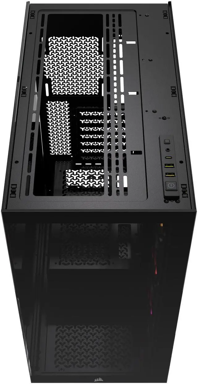 Alt view image 9 of 17 - CORSAIR 3500X ARGB Tempered Glass Mid-Tower PC Case, Black – 3x Pre-Installed RS120 ARGB Fans – Reverse Connection Motherboard Compatible – Fits up to 10x 120mm Fans