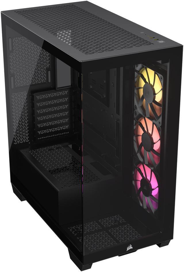 Alt view image 12 of 17 - CORSAIR 3500X ARGB Tempered Glass Mid-Tower PC Case, Black – 3x Pre-Installed RS120 ARGB Fans – Reverse Connection Motherboard Compatible – Fits up to 10x 120mm Fans