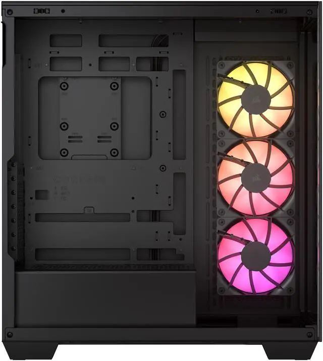 Alt view image 15 of 17 - CORSAIR 3500X ARGB Tempered Glass Mid-Tower PC Case, Black – 3x Pre-Installed RS120 ARGB Fans – Reverse Connection Motherboard Compatible – Fits up to 10x 120mm Fans