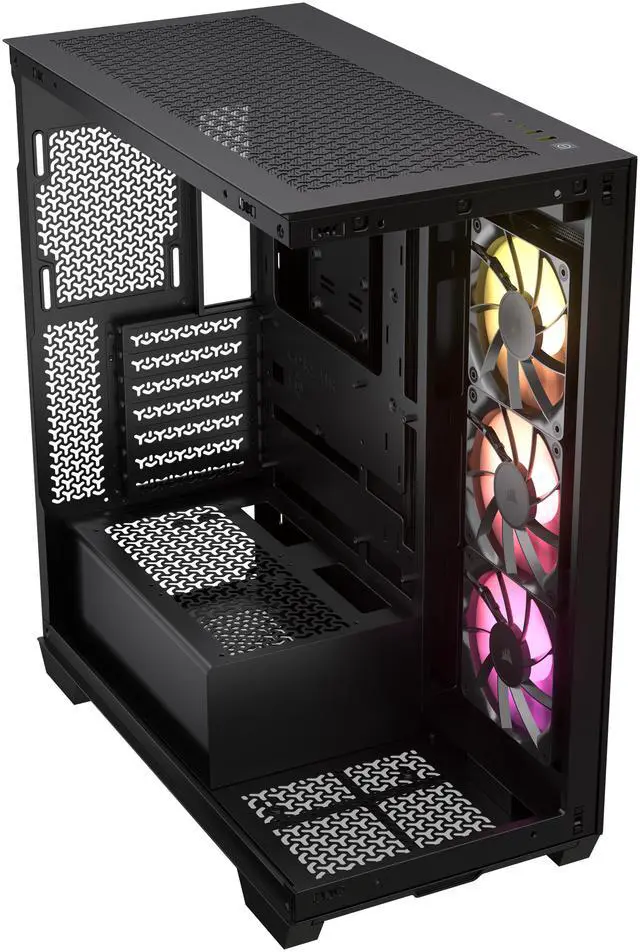 Alt view image 18 of 17 - CORSAIR 3500X ARGB Tempered Glass Mid-Tower PC Case, Black – 3x Pre-Installed RS120 ARGB Fans – Reverse Connection Motherboard Compatible – Fits up to 10x 120mm Fans