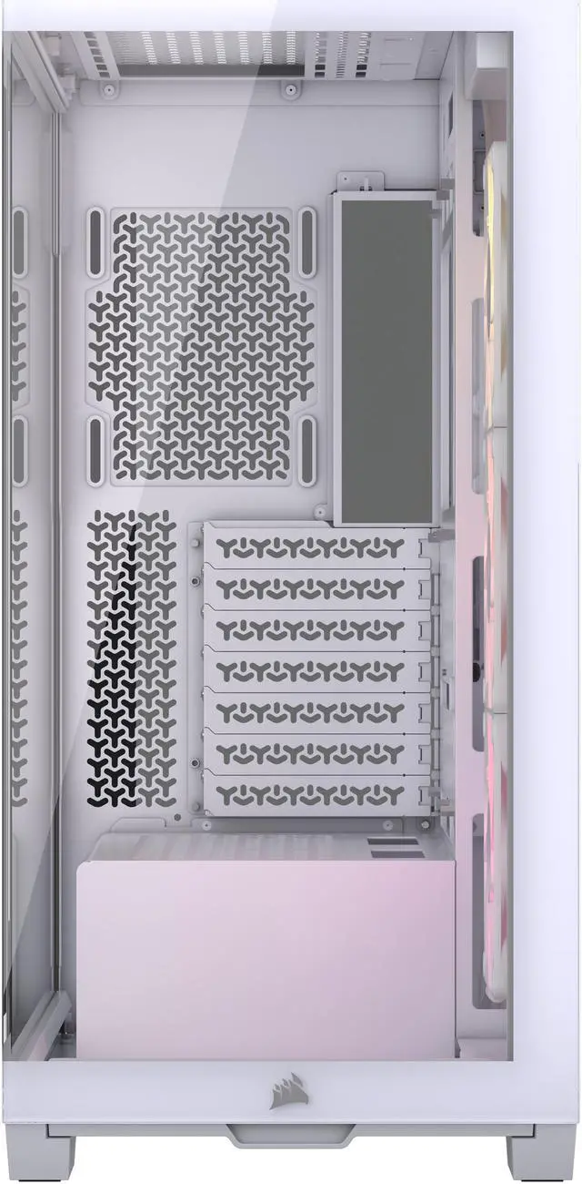 Alt view image 6 of 16 - CORSAIR iCUE LINK 3500X RGB Tempered Glass Mid-Tower PC Case, White – 3x Pre-Installed RX120 RGB Fans – Reverse Connection Motherboard Compatible – Fits up to 10x 120mm Fans