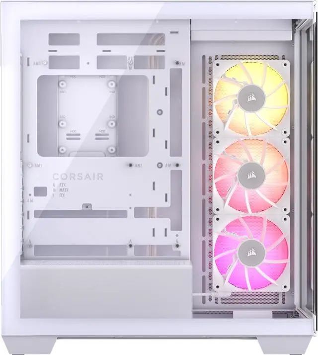 Alt view image 7 of 16 - CORSAIR iCUE LINK 3500X RGB Tempered Glass Mid-Tower PC Case, White – 3x Pre-Installed RX120 RGB Fans – Reverse Connection Motherboard Compatible – Fits up to 10x 120mm Fans