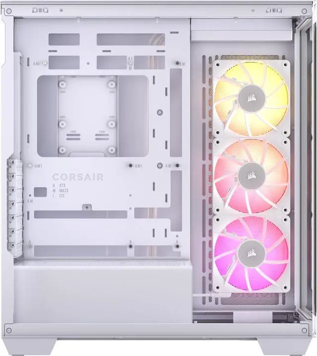 Alt view image 8 of 16 - CORSAIR iCUE LINK 3500X RGB Tempered Glass Mid-Tower PC Case, White – 3x Pre-Installed RX120 RGB Fans – Reverse Connection Motherboard Compatible – Fits up to 10x 120mm Fans