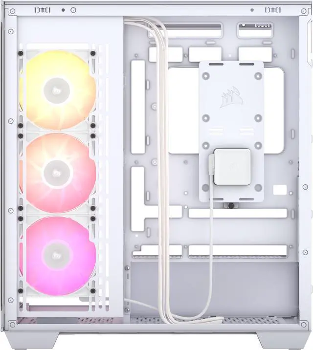 Alt view image 9 of 16 - CORSAIR iCUE LINK 3500X RGB Tempered Glass Mid-Tower PC Case, White – 3x Pre-Installed RX120 RGB Fans – Reverse Connection Motherboard Compatible – Fits up to 10x 120mm Fans