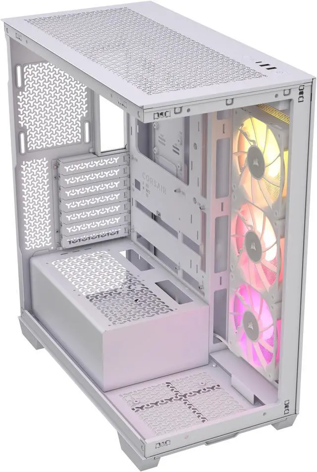 Alt view image 16 of 16 - CORSAIR iCUE LINK 3500X RGB Tempered Glass Mid-Tower PC Case, White – 3x Pre-Installed RX120 RGB Fans – Reverse Connection Motherboard Compatible – Fits up to 10x 120mm Fans