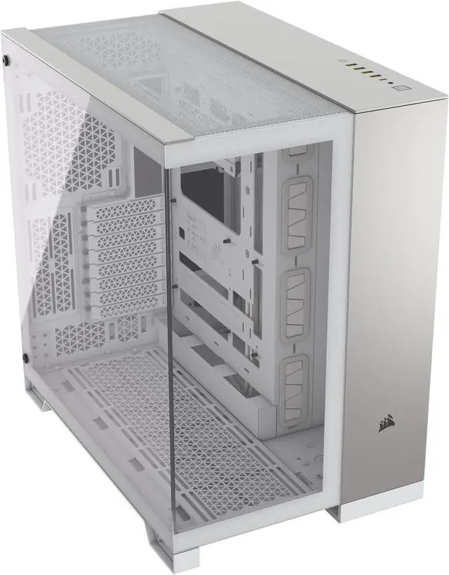 Alt view image 4 of 8 - CORSAIR 6500X Mid-Tower Dual Chamber PC Case, White/Satin Gray Aluminum, CC-9011285-WW
