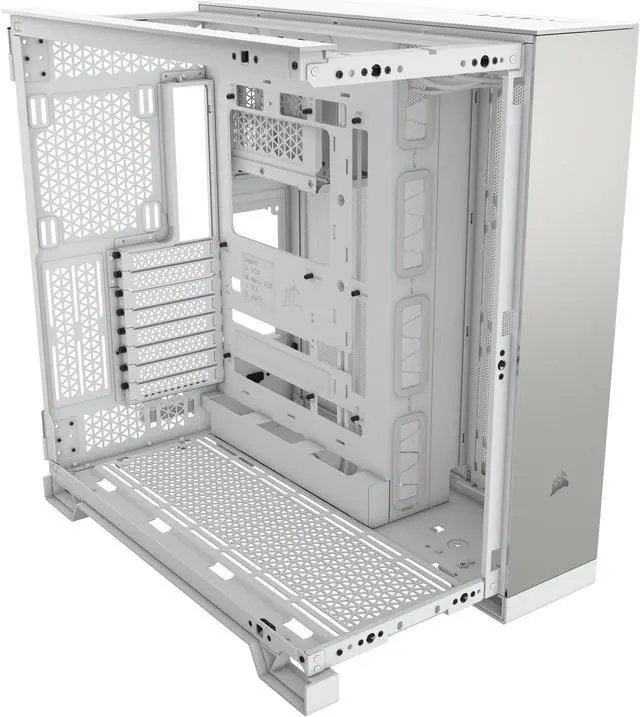 Alt view image 5 of 8 - CORSAIR 6500X Mid-Tower Dual Chamber PC Case, White/Satin Gray Aluminum, CC-9011285-WW