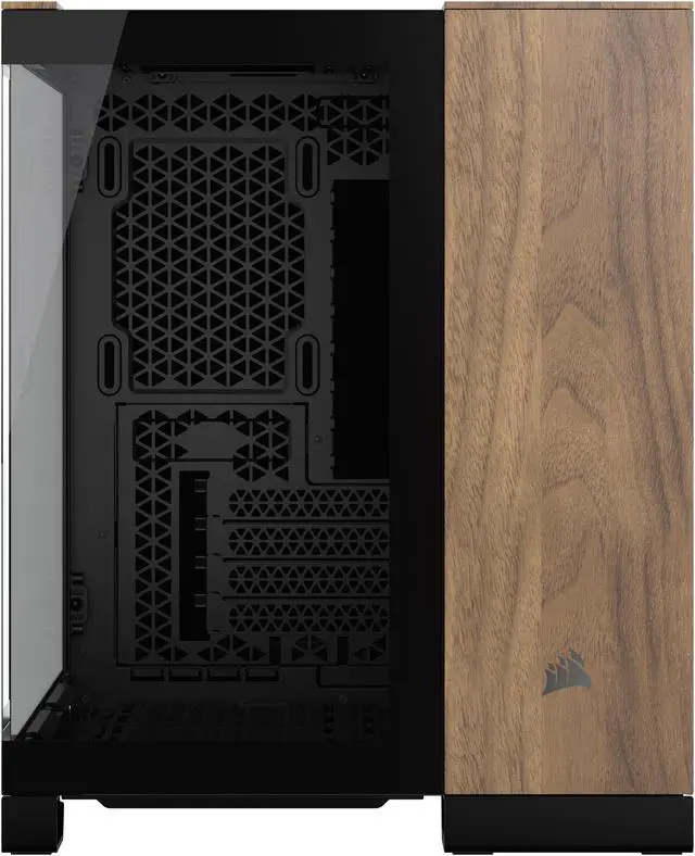 Alt view image 7 of 11 - CORSAIR 2500X Micro ATX Dual Chamber PC Case, Black/Walnut, CC-9011286-WW