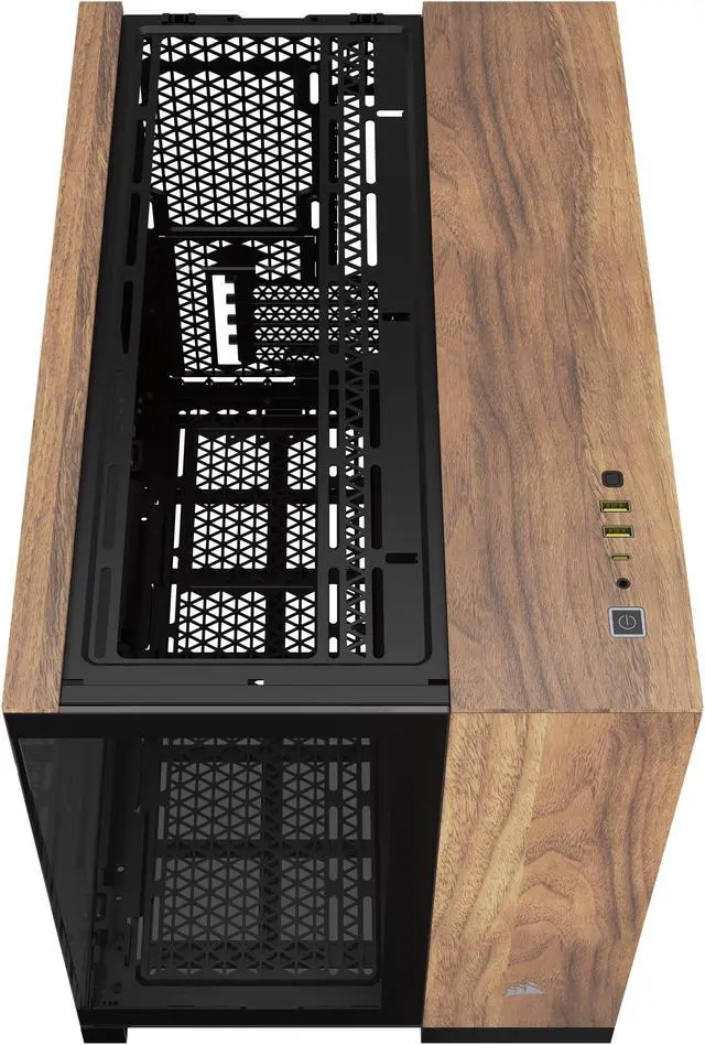 Alt view image 9 of 11 - CORSAIR 2500X Micro ATX Dual Chamber PC Case, Black/Walnut, CC-9011286-WW