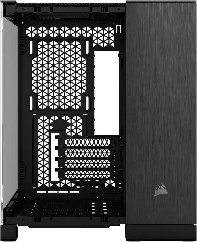 Alt view image 6 of 11 - CORSAIR 2500X Micro ATX Dual Chamber PC Case, Black/Obsidian Aluminum, CC-9011287-WW