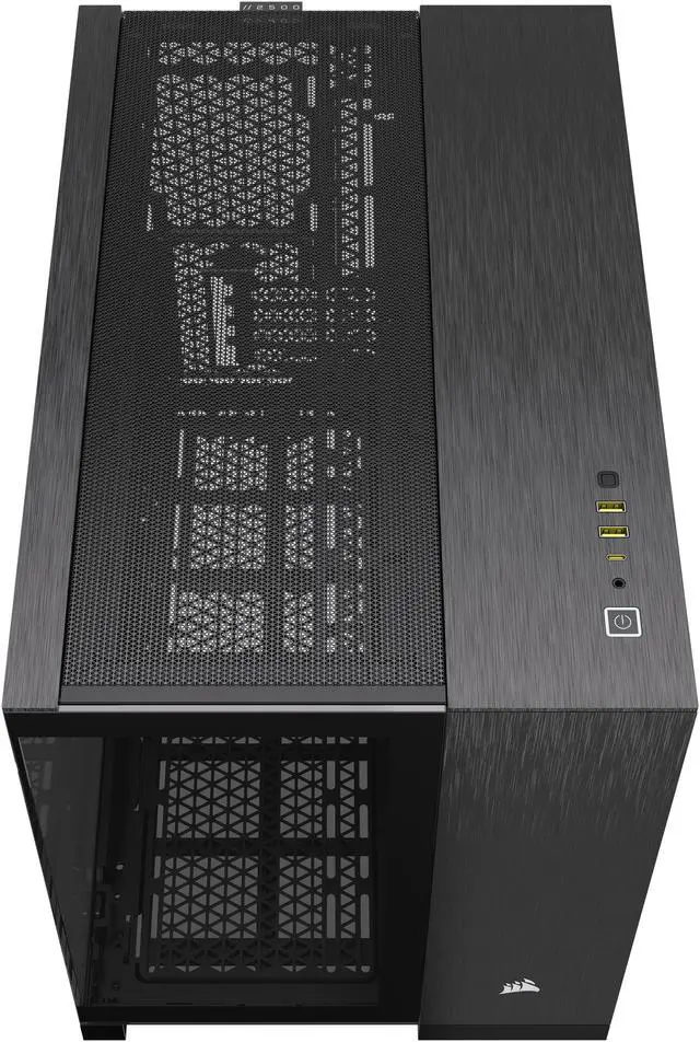 Alt view image 8 of 11 - CORSAIR 2500X Micro ATX Dual Chamber PC Case, Black/Obsidian Aluminum, CC-9011287-WW