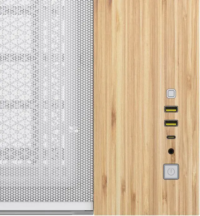 Alt view image 8 of 9 - CORSAIR 2500X Micro ATX Dual Chamber PC Case, White/Bamboo, CC-9011288-WW