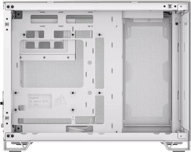 Alt view image 10 of 13 - CORSAIR 2500X Micro ATX Dual Chamber PC Case, White/Satin Gray Aluminum, CC-9011289-WW