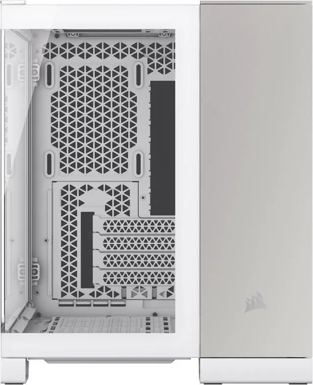 Alt view image 8 of 13 - CORSAIR 2500X Micro ATX Dual Chamber PC Case, White/Satin Gray Aluminum, CC-9011289-WW