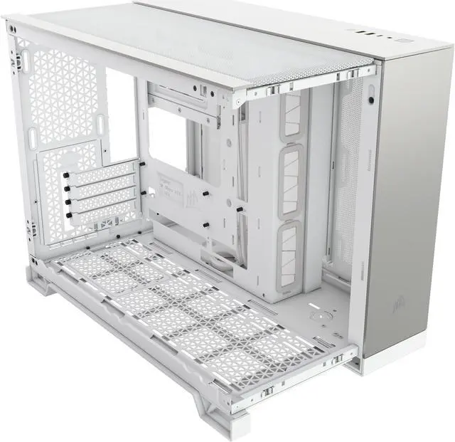 Alt view image 4 of 13 - CORSAIR 2500X Micro ATX Dual Chamber PC Case, White/Satin Gray Aluminum, CC-9011289-WW