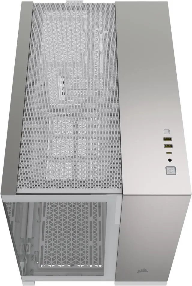 Alt view image 6 of 13 - CORSAIR 2500X Micro ATX Dual Chamber PC Case, White/Satin Gray Aluminum, CC-9011289-WW