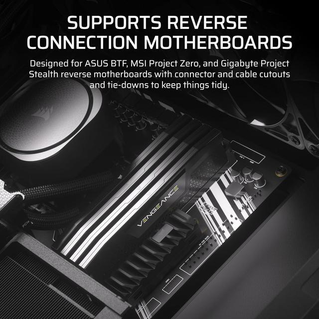 Alt view image 10 of 10 - Corsair Frame 4000D Black Steel / Tempered Glass ATX Mid Tower Computer Case