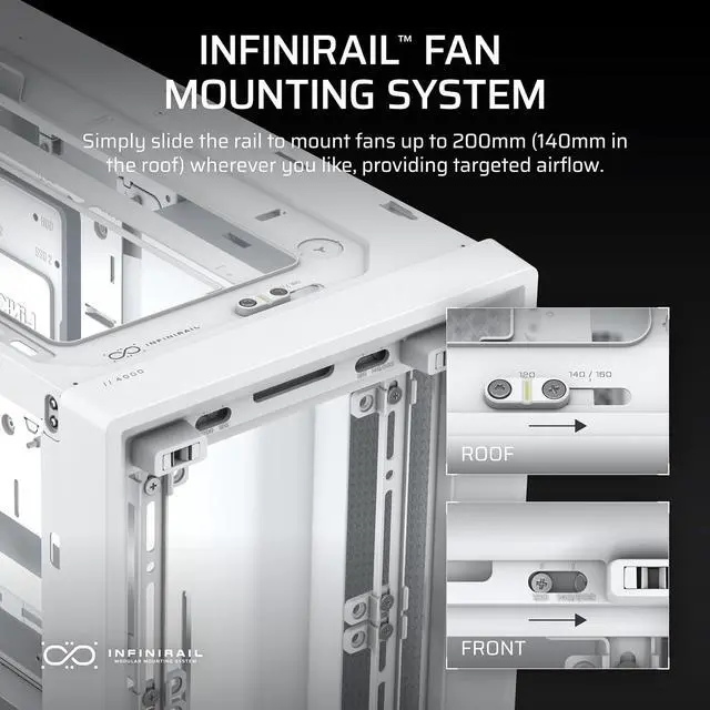 Alt view image 7 of 10 - Corsair Frame 4000D White Steel / Tempered Glass ATX Mid Tower Computer Case