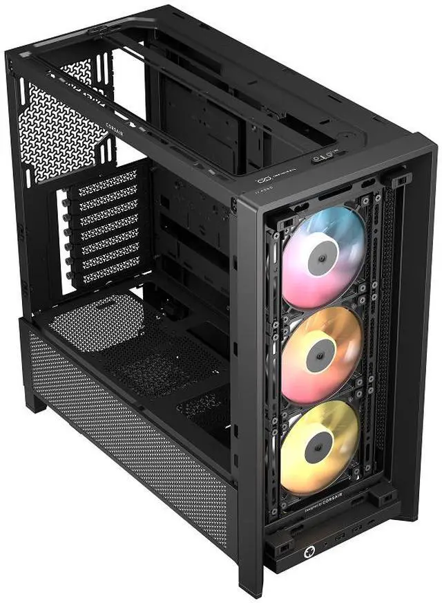 Alt view image 8 of 13 - Corsair FRAME 4000D RS ARGB Black Steel / Tempered Glass ATX Mid Tower Computer Case
