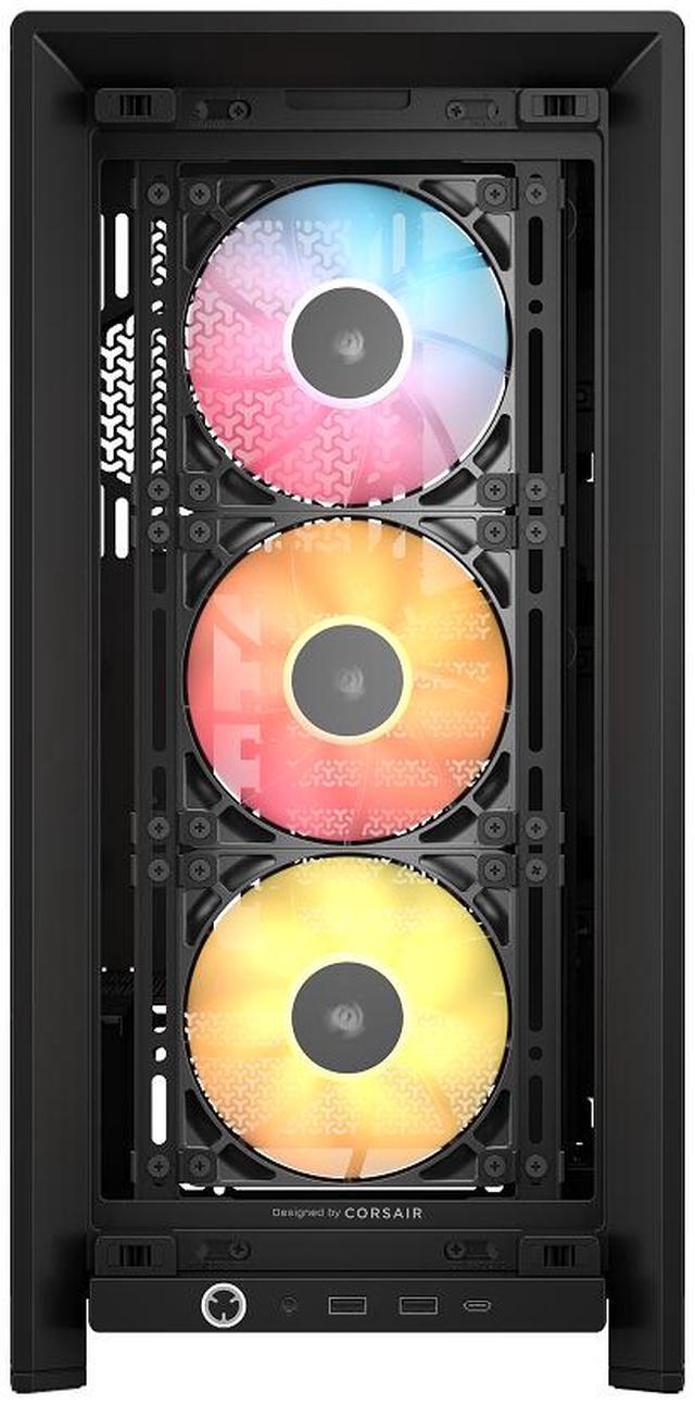 Alt view image 10 of 13 - Corsair FRAME 4000D RS ARGB Black Steel / Tempered Glass ATX Mid Tower Computer Case