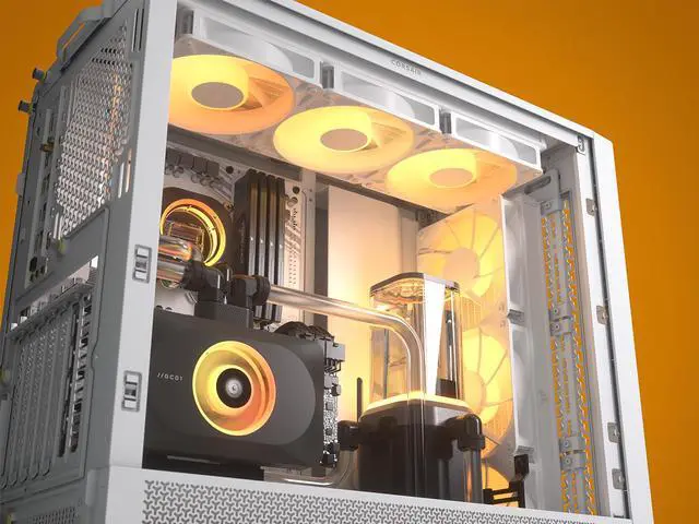 Alt view image 3 of 13 - Corsair FRAME 4000D RS ARGB White Steel / Tempered Glass ATX Mid Tower Computer Case