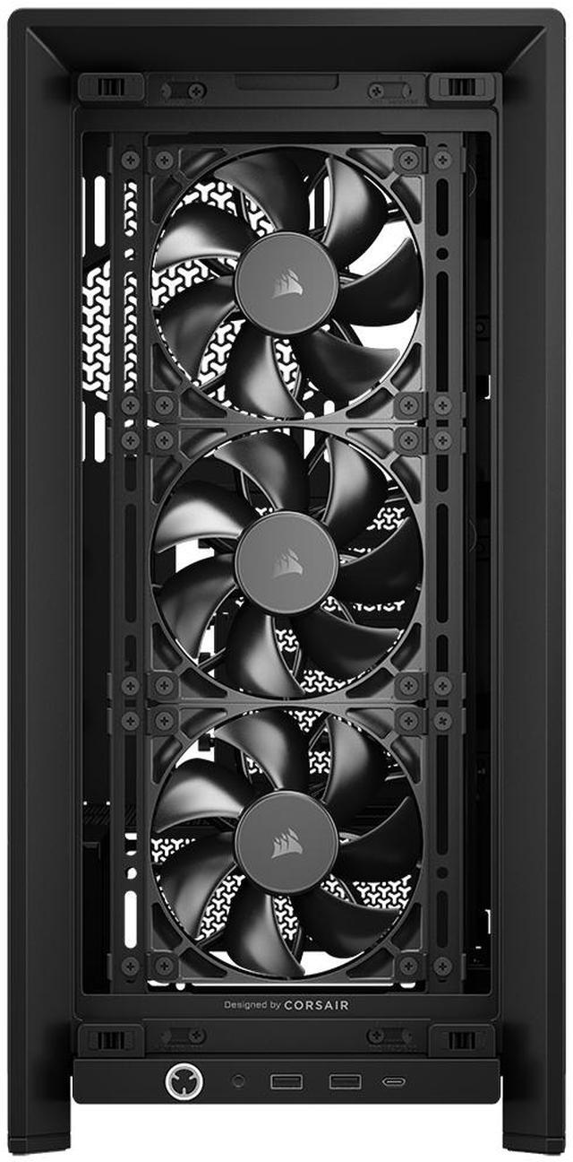 Alt view image 9 of 13 - Corsair FRAME 4000D RS Black Steel / Tempered Glass ATX Mid Tower Computer Case- 3X CORSAIR RS Fans