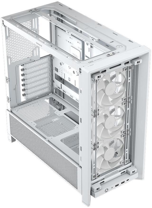 Alt view image 11 of 15 - Corsair FRAME 4000D RS White Steel / Tempered Glass ATX Mid Tower Computer Case
