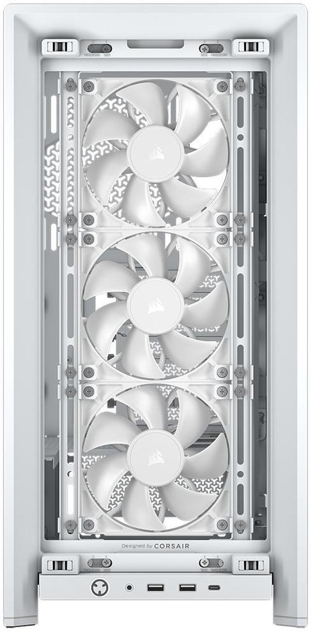 Alt view image 12 of 15 - Corsair FRAME 4000D RS White Steel / Tempered Glass ATX Mid Tower Computer Case