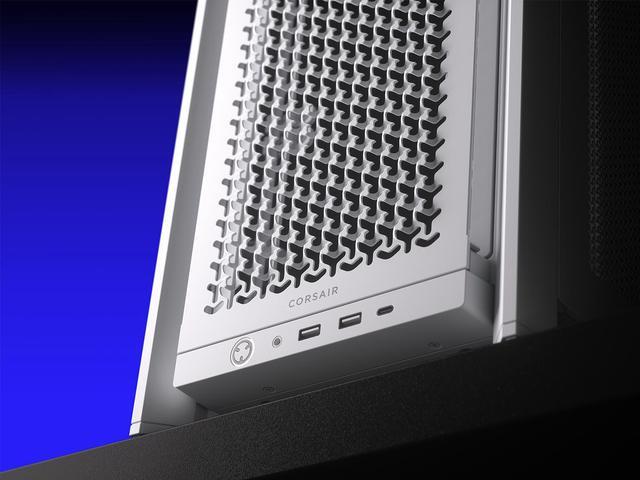 Alt view image 7 of 15 - Corsair FRAME 4000D RS White Steel / Tempered Glass ATX Mid Tower Computer Case