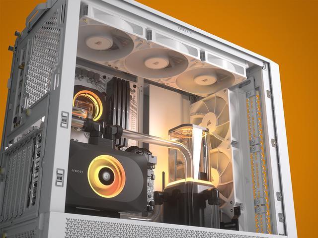 Alt view image 3 of 15 - Corsair FRAME 4000D RS White Steel / Tempered Glass ATX Mid Tower Computer Case