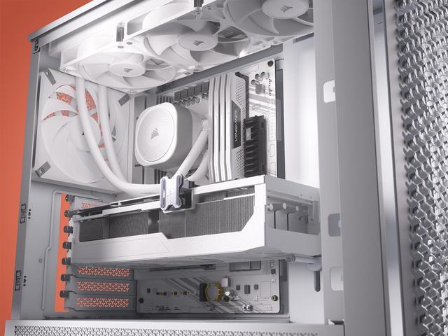 Alt view image 4 of 15 - Corsair FRAME 4000D RS White Steel / Tempered Glass ATX Mid Tower Computer Case