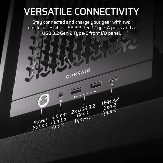 Alt view image 3 of 6 - Corsair Frame 4000D Black Steel / Tempered Glass ATX Mid Tower Computer Case with RM850e Power Supply installed