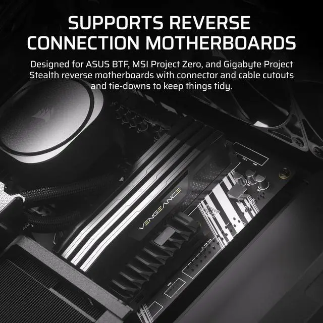 Alt view image 5 of 6 - Corsair Frame 4000D Black Steel / Tempered Glass ATX Mid Tower Computer Case with RM1000e Power Supply installed